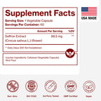 Saffron Supplement, 100% Pure Saffron Extract Capsules, Mood & Energy | Supports eye & heart health, positive mood & natural energy; 60 vegan capsules by Pure Micronutrients