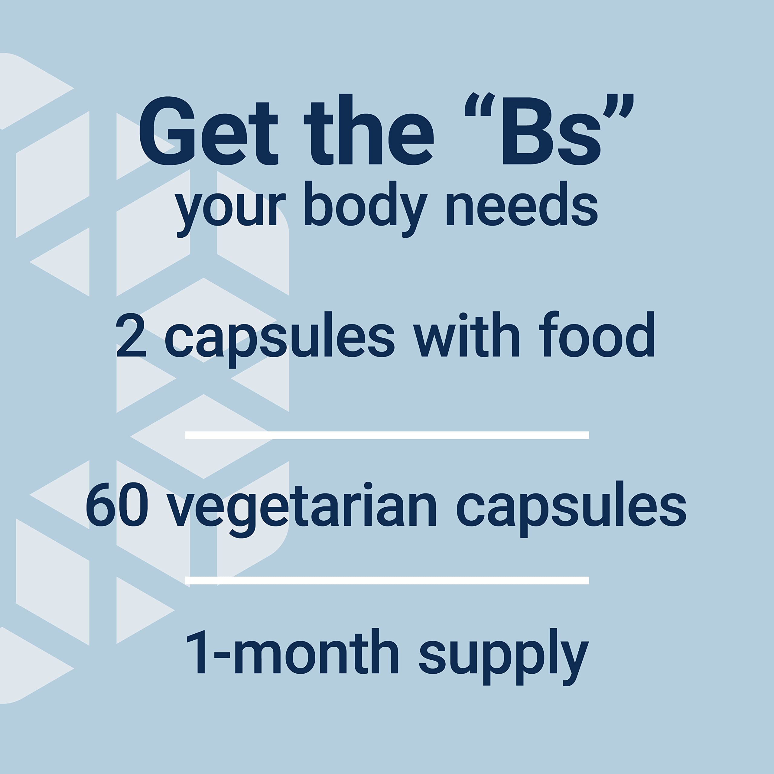 Life Extension BioActive Complete B-Complex, 60 Vegetarian Capsules | Complete B Complex for Heart, Brain & Nerve Support with Healthy Energy & Metabolism in Vegetarian Capsules