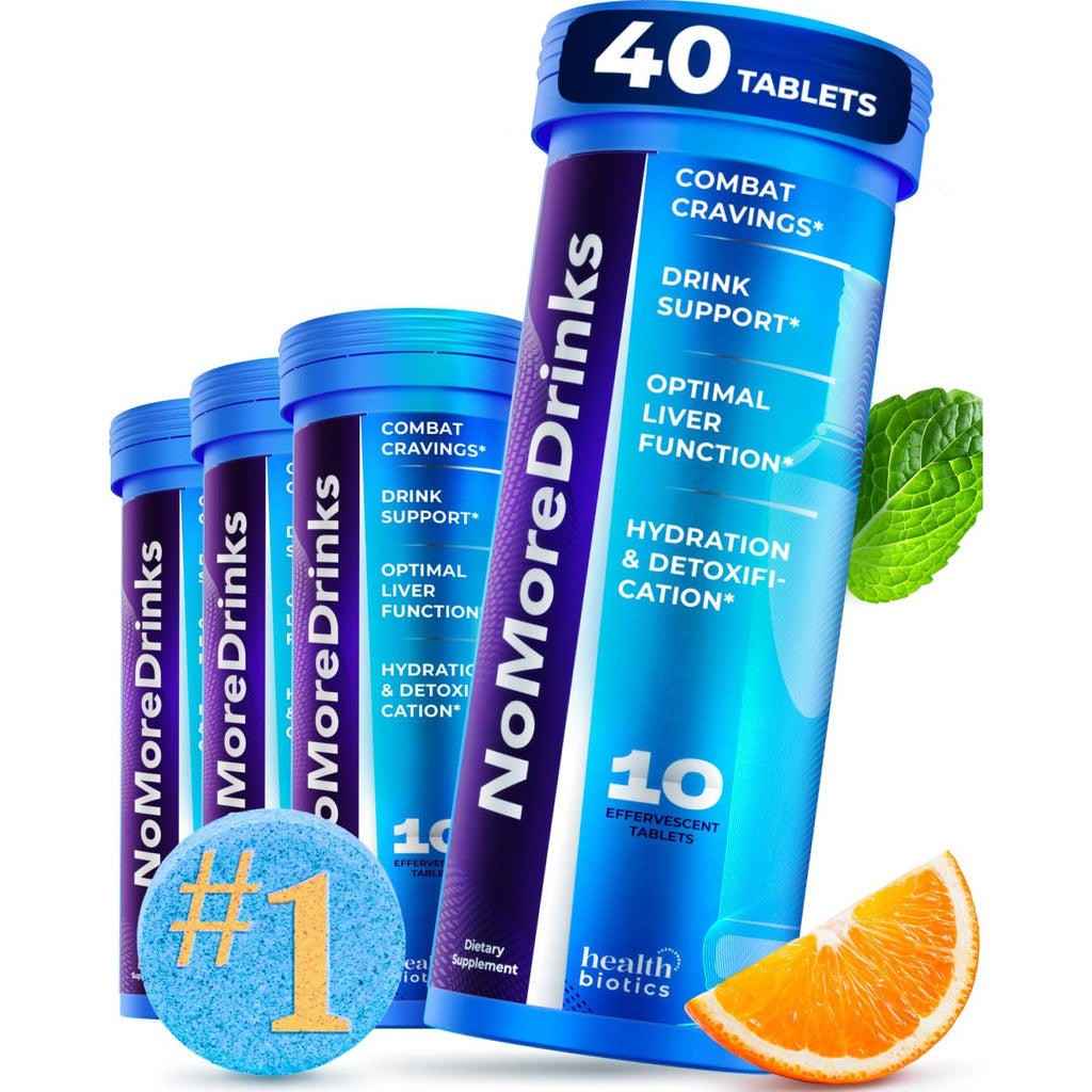 NoMoreDrinks Anti Alcohol Craving Supplement | Liver Detox & Combat Cravings | Energy Support Alcohol Replacement Drink | Organic Milk Thistle Supplement & Dandelion Root & 5HTP | (10) Energy Pills