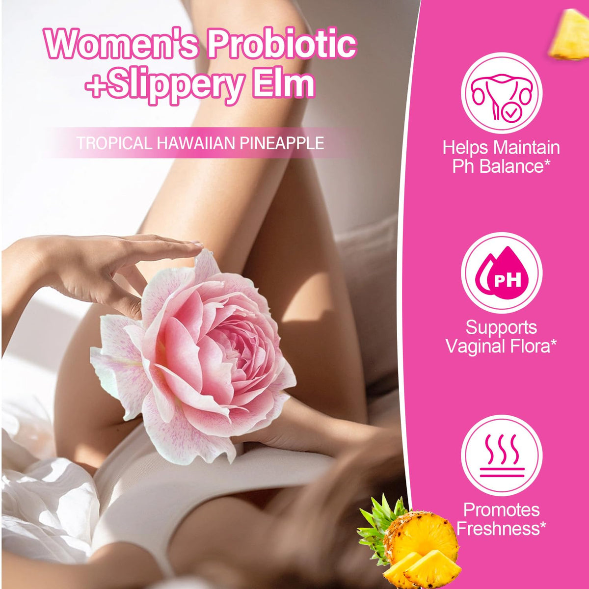 Suiyilary Feminine Probiotics Gummies for Women, Pineapple 60 Gummies