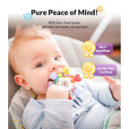 Infinno Montessori Silicone Teething Toys with Rattle, Babies 0-12 Months