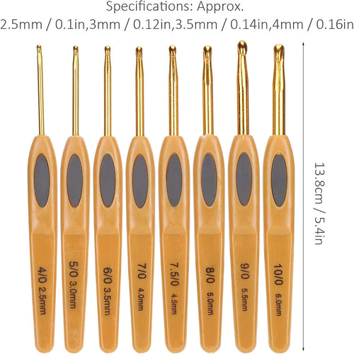 Buy now 8 Sizes Crochet Hooks Set,Ergonomic Crochet Hooks with Soft Rubber Handles and Number Marks for Grandmothers,Moms,Children,Beginners or Advanced Crochet Lovers at indiglob india
