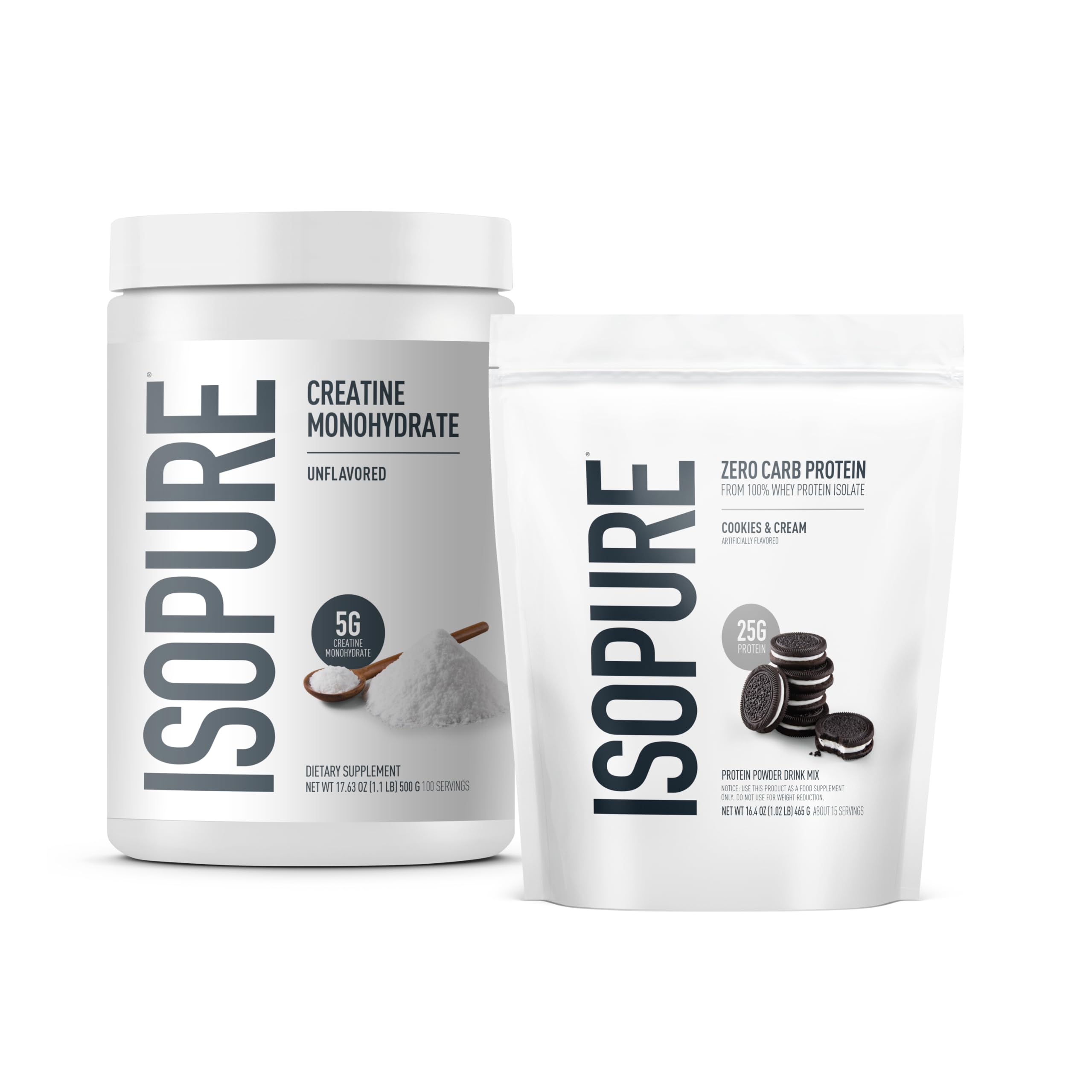 Buy now Isopure Zero Carb 100% Pure Whey Isolate Protein Powder, Lactose Free, Gluten Free, with Vitamins, Creamy Vanilla, 25g Protein Per Serving, 1 Lb, 15 Servings (Packaging May Vary) Cookies & Cream 1 Pound & Creatine (Bundle) at indiglob india