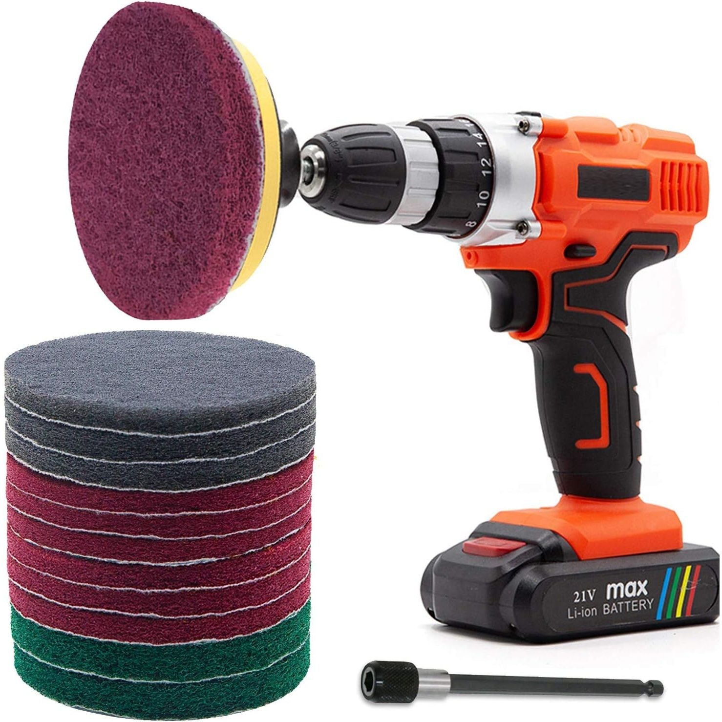 Buy now Power Scrubber Pads Drill Attachment, GOH DODD 26 Pieces 4 Inch Headlight Restoration Kit Drill Brush Scouring Cleaning Pads for Kitchen, Bathroom, Grout, Carpet, Shower, Tub, Grill,Tile, Sanding 5 Inch 15 Pieces at indiglob india