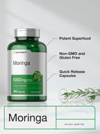 Horbäach Moringa Oleifera | 300 Powder Capsules | Complete Green Superfood