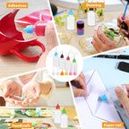 4Pcs Precision Tip Applicator Bottle with 2 Funnel Multicolor Lids, 30ML/1 OZ Needle Tip Glue Bottles, Glue Dispenser for DIY Quilling Paper Craft Painting