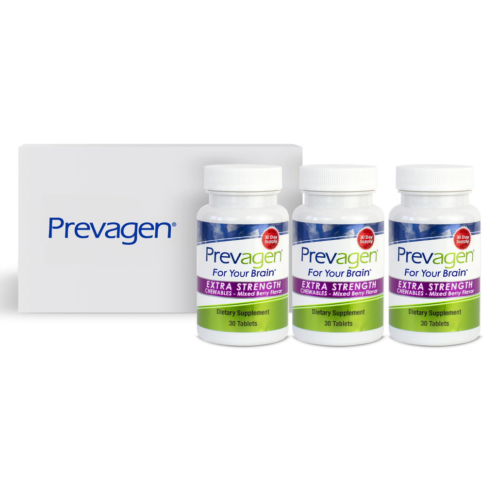 Prevagen Regular Strength Mixed Berry Chewables with Storage Box, 1-Pack | For Your Brain, 1 Month Supply, 10mg Apoaequorin, 50mcg Vitamin D3, 30 Tablets per Bottle