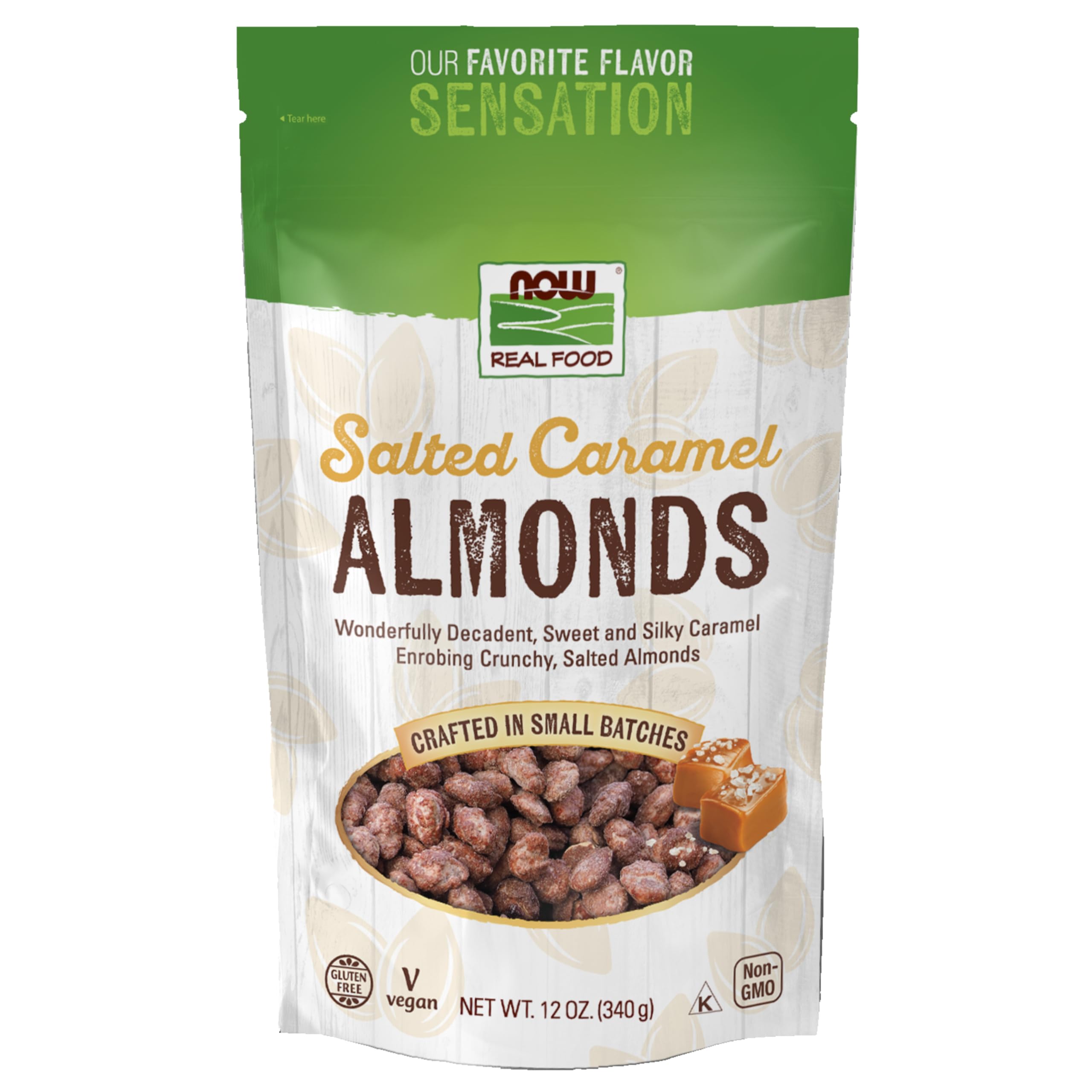 Buy now NOW Foods, Salted Caramel Almonds, Dry Roasted, Crafted in Small Batches, 12-Ounce (340 g) at indiglob india