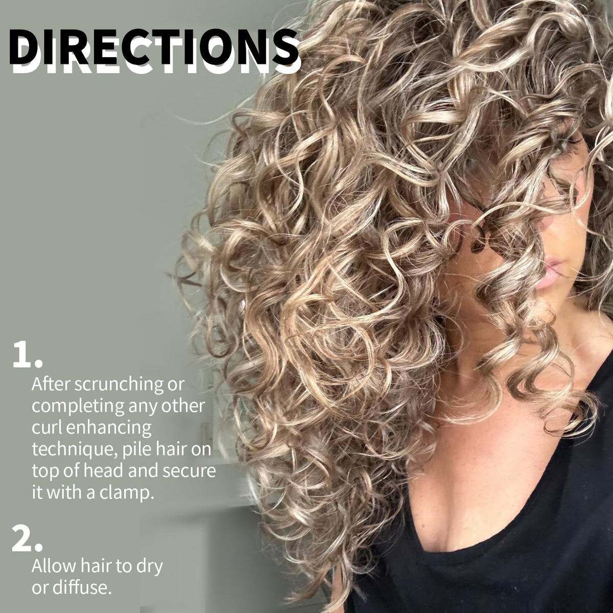 Curly hair styled with volume clips. Order now for enhanced curls and styling, available online.