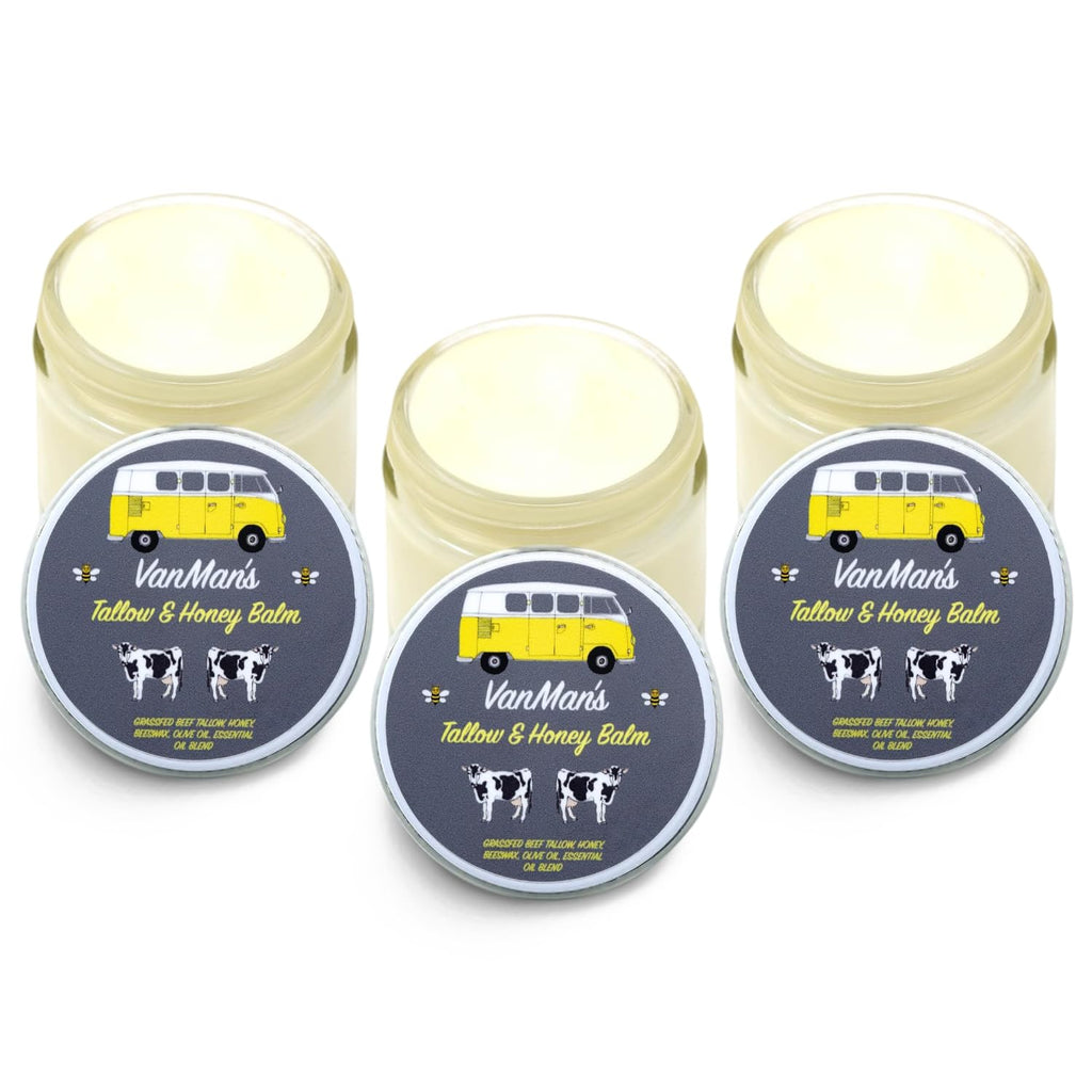 Discover Vanman's Tallow and Honey Balm, available for order online. Perfect for skin nourishment and hydration. Shop now!