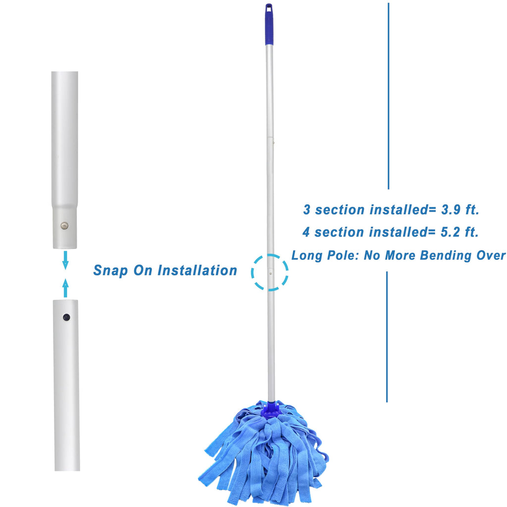 EaseYourDay Microfiber String Mop with 2 Reusable Heads & 5.2 ft. Long Pole