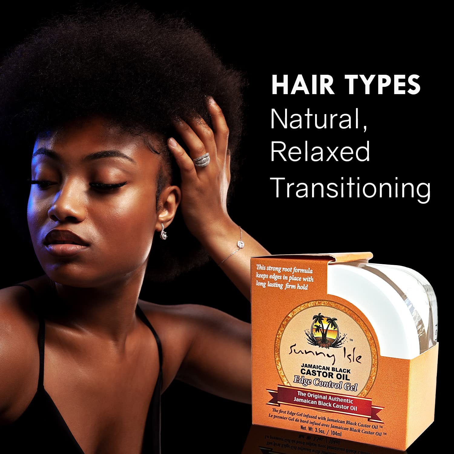 Buy now Sunny Isle Jamaican Castor Oil Edge Hair Gel 3.5oz Jar (2 Pack) at indiglob india
