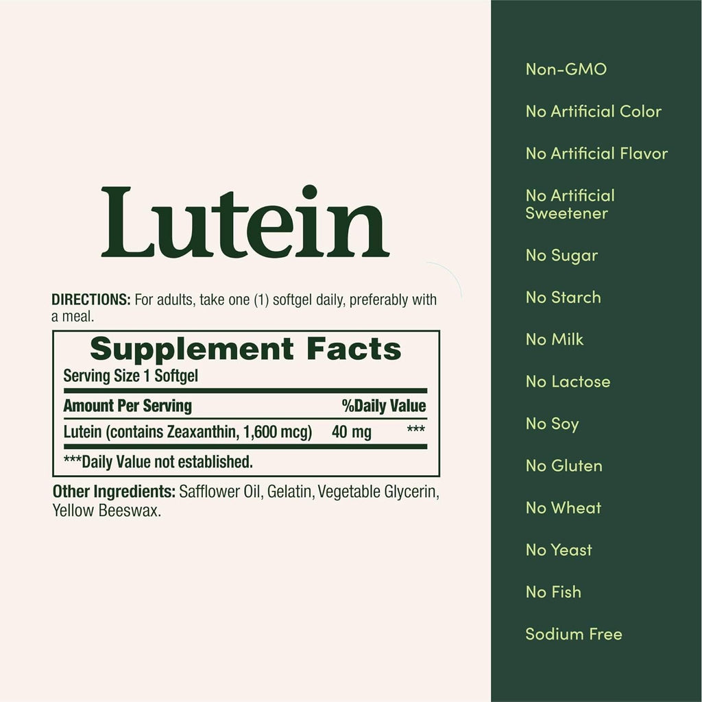 Buy now Nature's Bounty Lutein Pills, Eye Health Supplements and Vitamins, Support Vision Health, 40 mg, 30 Softgels at indiglob india