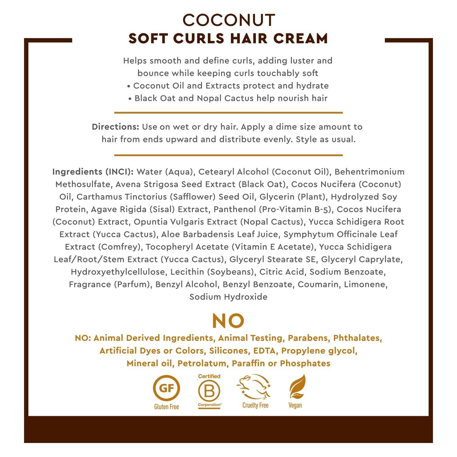 Buy now Desert Essence Coconut Soft Curls Hair Cream - Botanically-Based Curl Cream for Curly Hair - Silicone-Free - Hydrating with Coconut Oil, Black Oat Extract - Vegan, Gluten-Free, Cruelty-Free, 6.4 oz at indiglob india