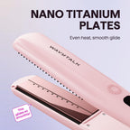 Wavytalk Steam Hair Straightener Steam Sesh for Less Heat Damage, Flat Iron | Detachable Comb, Steam Nourishes, Speeds Straightening, Fights Humidity & Frizz, Nano Titanium 1.38'' Plate, 5 Heat, Pink