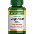 Nature's Bounty Magnesium 500 mg Tablets, High Potency Magnesium Supplement for Bone & Muscle Health, Whole Body Support, 200 Count (Pack of 1)