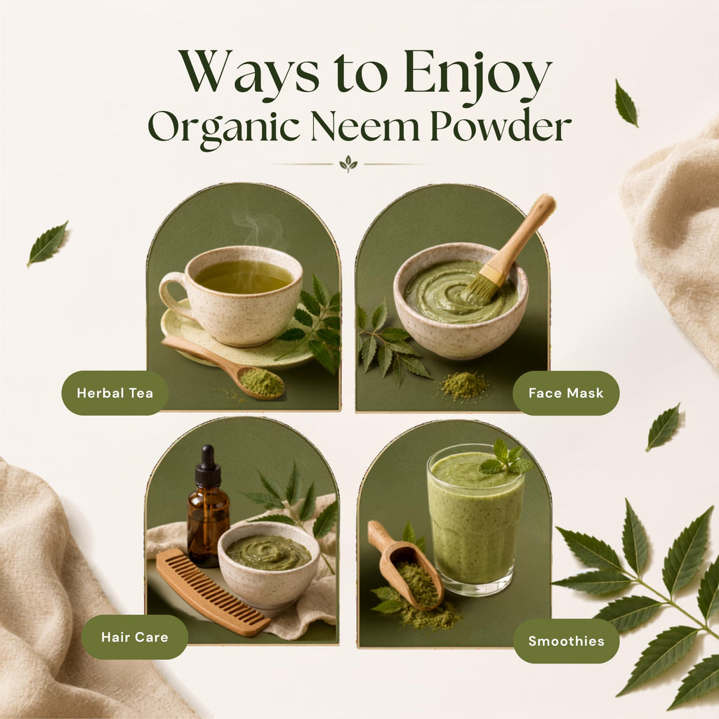 Vitamatic Certified USDA Organic Neem Leaf Powder – 1 lb (16 oz) 100% Pure Azadirachta Indica | Traditional Ayurvedic Herb for Skin, Immune, and Detox Support