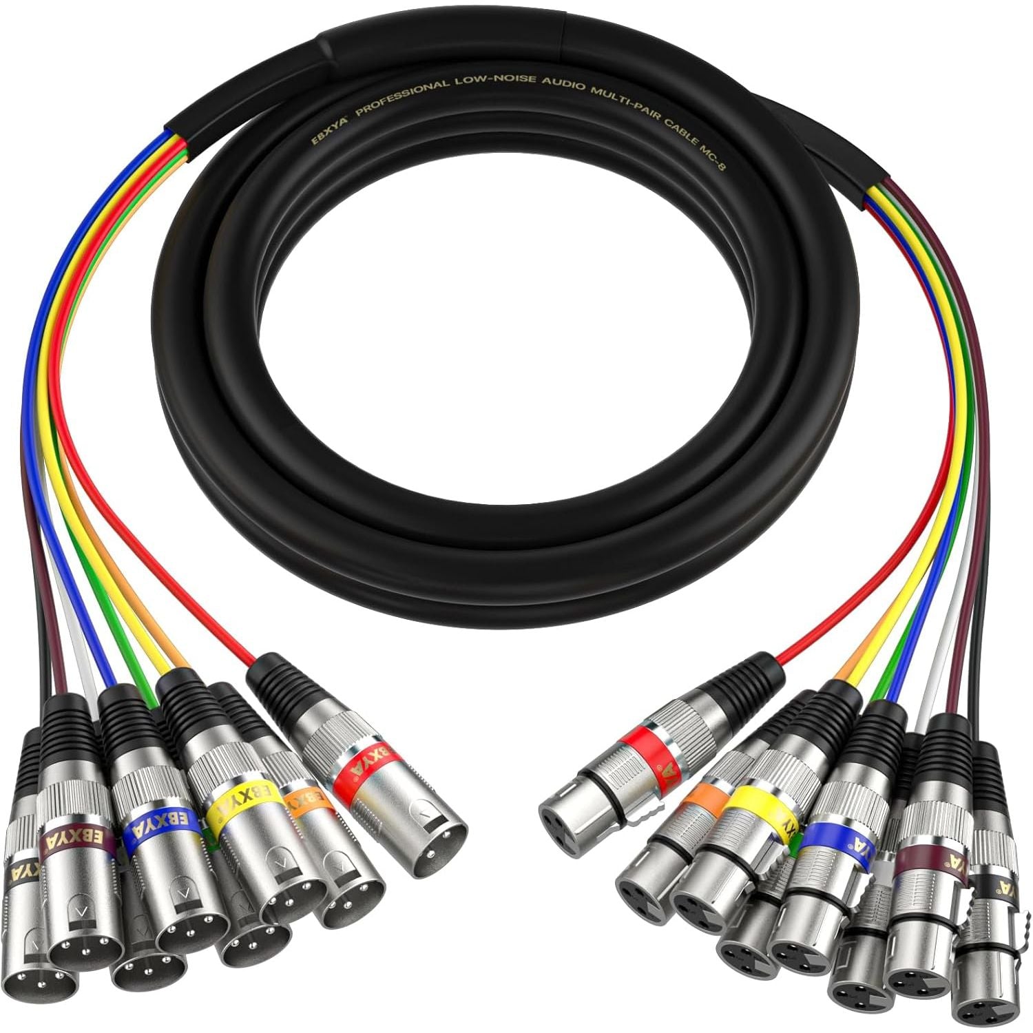 Buy now EBXYA 3 Ft XLR Snake Cables 4 Colored, 4-Channel Microphone Patch Cable XLR Male to Female, Recording Snake for Live, Recording, Studios 2 Pack 1 Pack 8-Channel 10 Feet at indiglob india