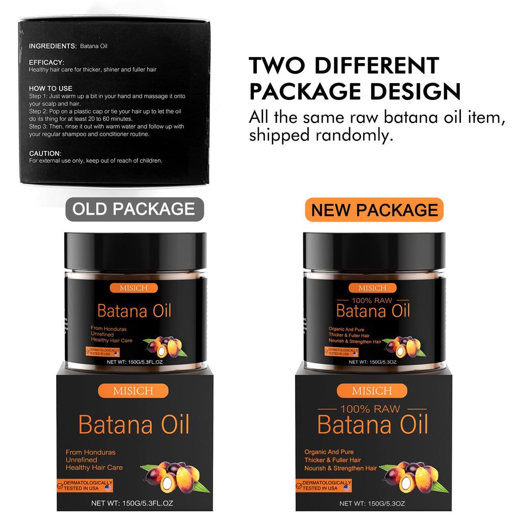 MISICH Raw Batana Oil for Hair Growth, 100% Natural Pure Botana Oil Paste from Honduras, Unrefined Organic Batana Hair Mask for Prevent Hair-Loss, Enhances Thickness for Men & Women 5.3 oz