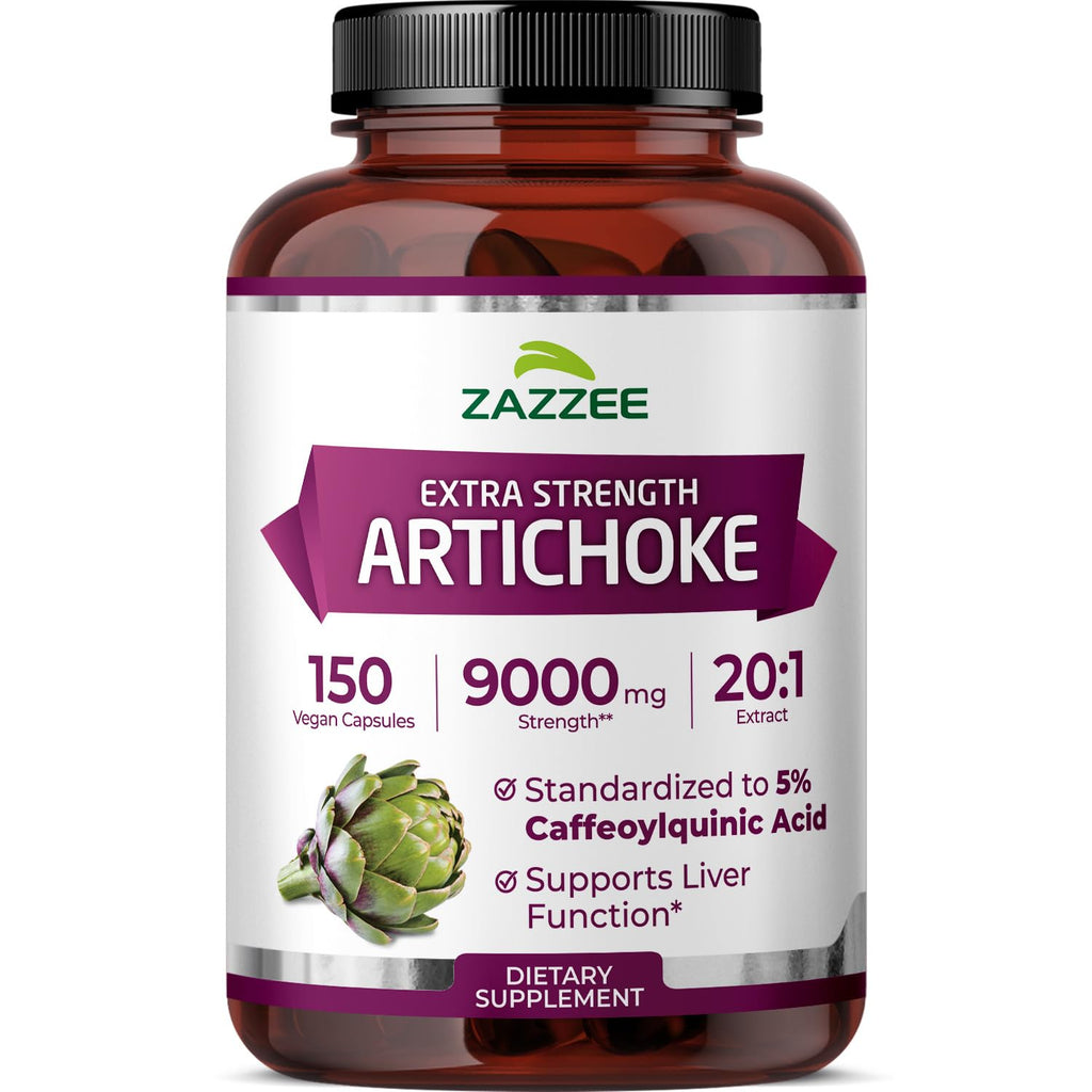 Zazzee Extra Strength Artichoke 20:1 Extract, 5% Caffeoylquinic Acid, Vegan