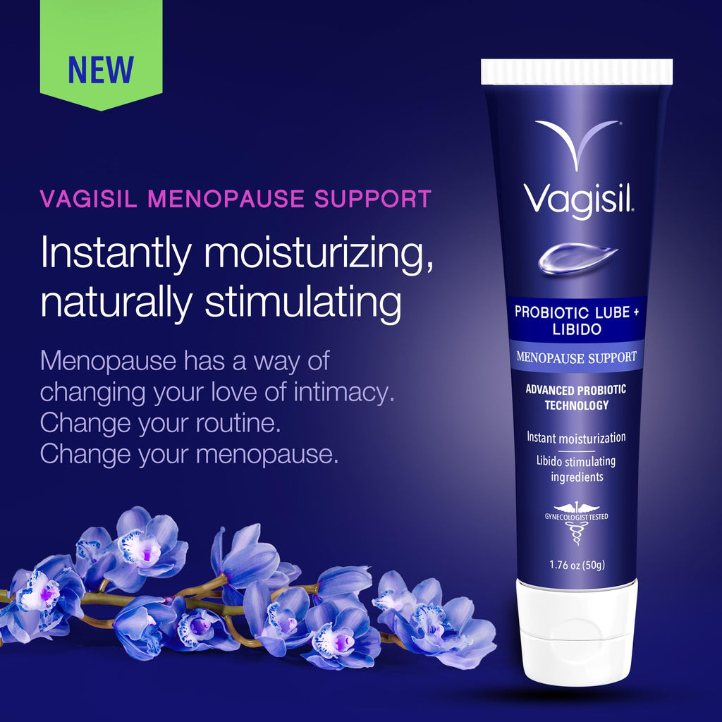 VAGISIL Menopause Probiotic Lube + Libido, Vaginal Moisturizer, 1.76 Fl Oz