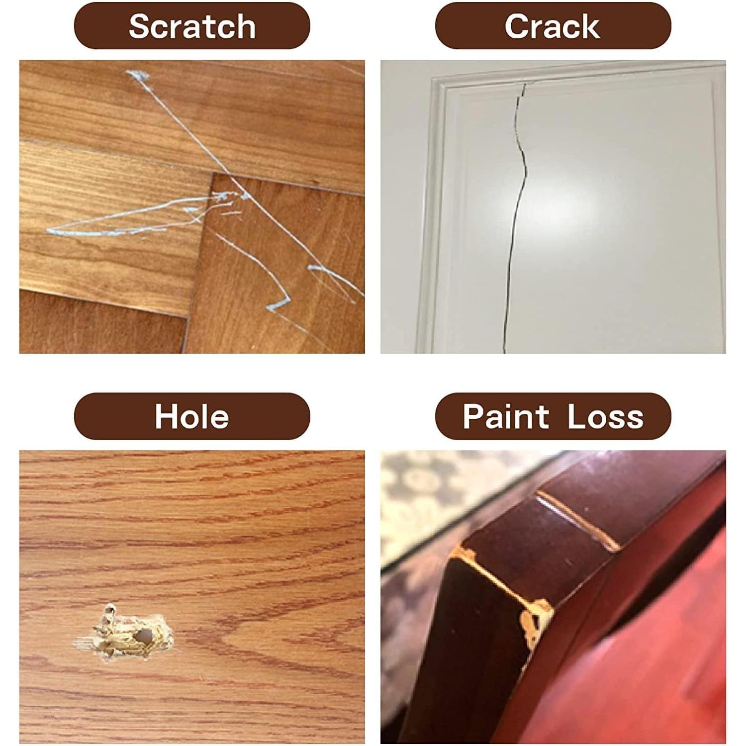 Buy now SEISSO Wood Repair Kit Touch up Paint Restore Any Wooden Furniture Stain, 12 Colors Cover Surface Scratch for Wooden Floor Table, Filler Furniture Paint Oak, Cabinet, Door, Veneer, Walnut at indiglob india