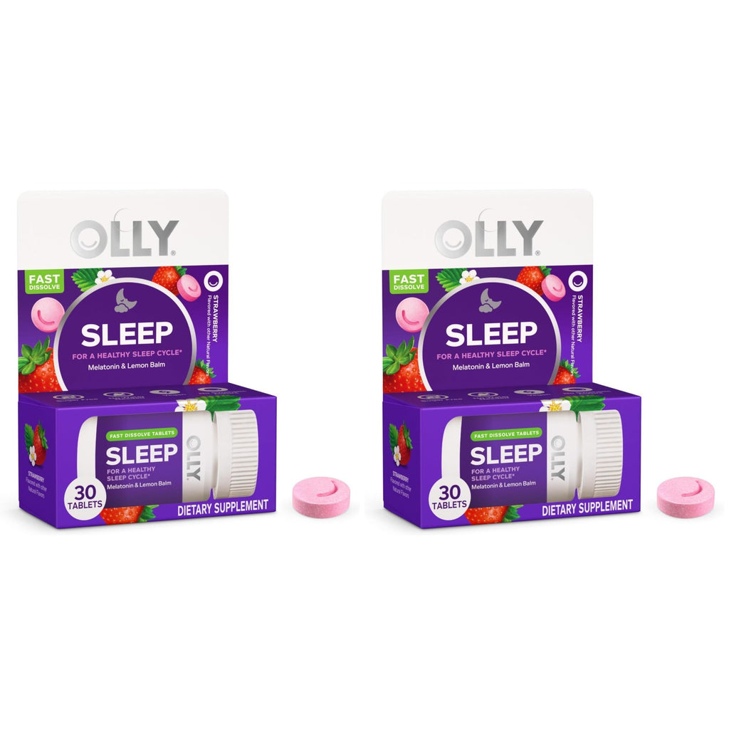 OLLY Sleep Fast Dissolves, 3mg Melatonin, Lemon Balm- 30 Count