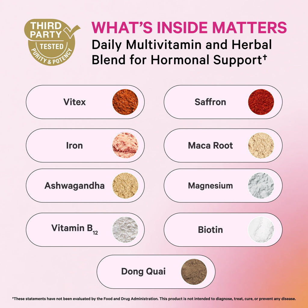 Pink Stork Hormone Balance Multivitamin for Women, 60 Vegan Capsules