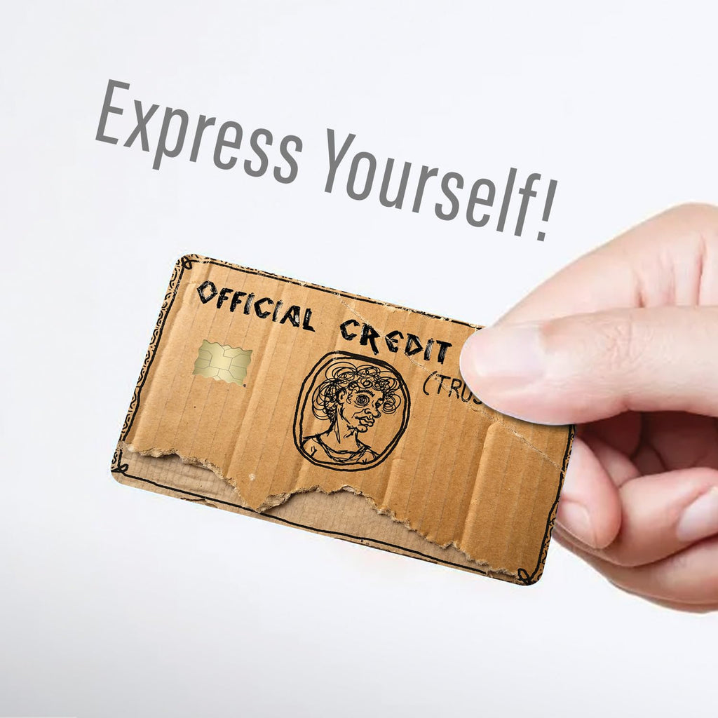Funny Credit Card Skin 3 Pack Weird Cardboard Trust Me Design Novelty Debit Credit Card Sticker Cover Fits Wallet Cards Vinyl Decal – CCS061