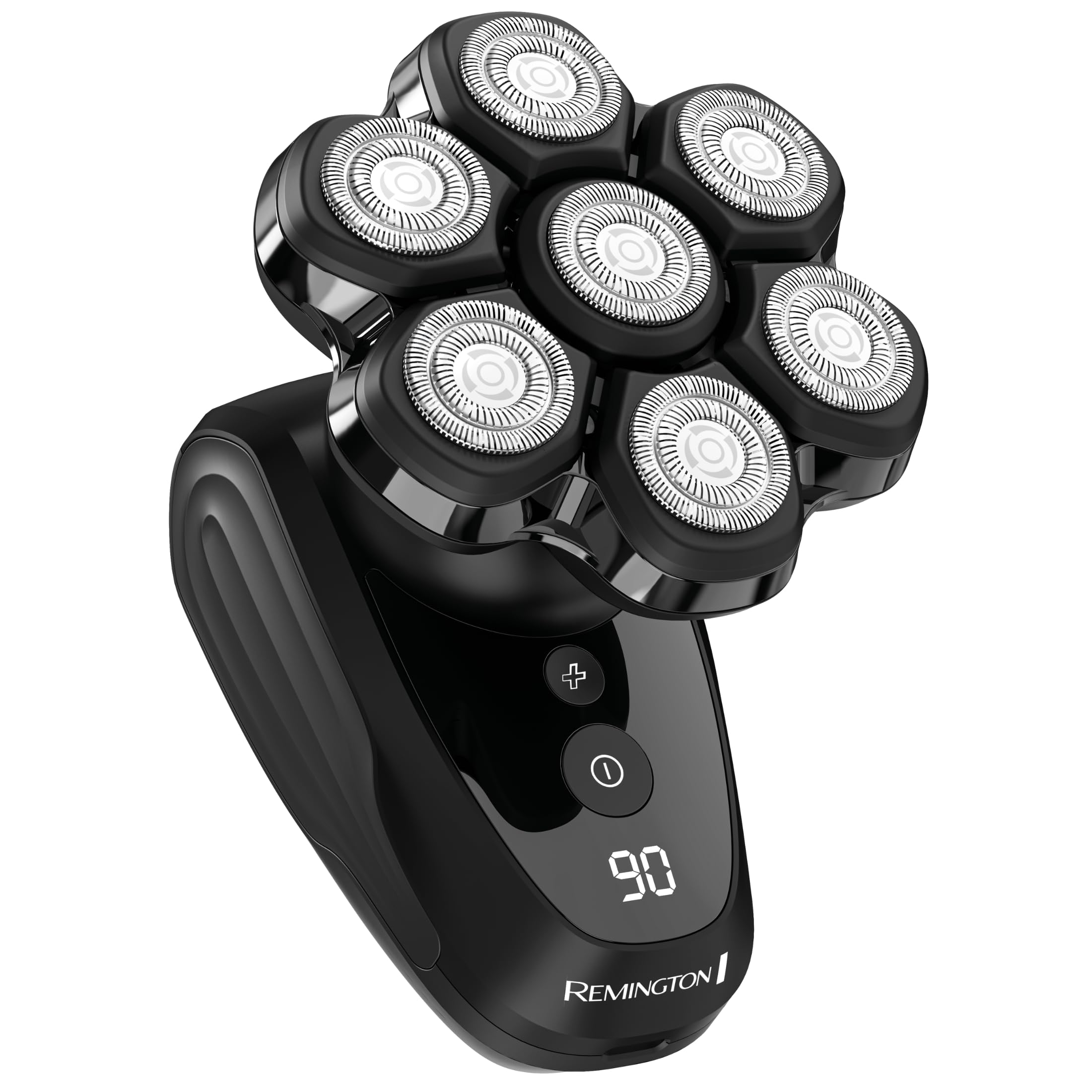 Remington Balder MAX Head Shaver for Men, 7-Head Rotary Wet & Dry Razor | Cordless Design for Flexible Use, 70-Min Runtime, rechargeable battery, wet & dry shaving, sleek black finish