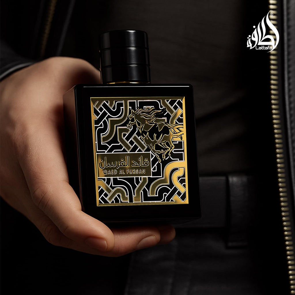 Buy now Lattafa Qaed Al Fursan for Men Eau de Parfum Spray, 3.04 Ounce at indiglob india