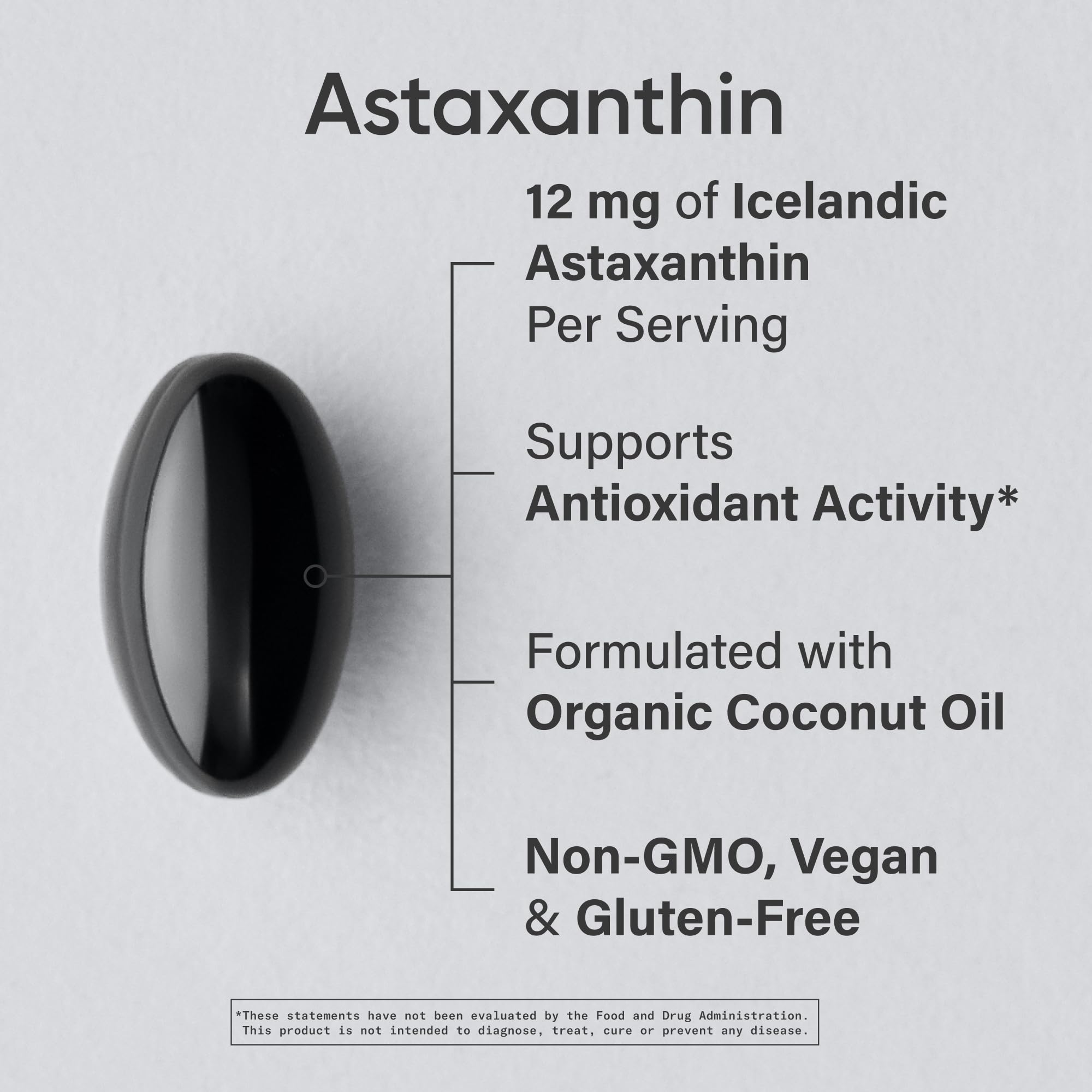Sports Research® Vegan Astaxanthin 12mg w/Organic Coconut Oil, 60 Count | Plant-Based Antioxidant Supplement for Skin & Eye Health Support | Soy-Free, Non-GMO, Gluten-Free