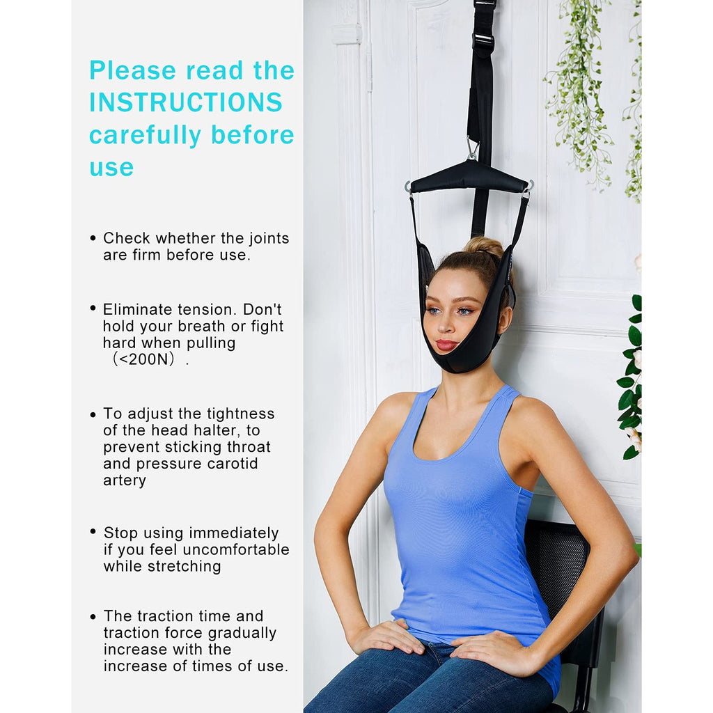 comness Cervical Neck Traction Device Over Door for Home Use, Portable Neck Stretcher Hammock for Neck Pain Relief, Physical Therapy AIDS for Neck Decompressor.