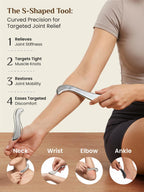 Rena Chris Muscle Scraper Tool Set, Stainless Steel Body Gua Sha for Physical Therapy, Deep Tissue Massage & Lymphatic Drainage, Travel Pouch & Guide Included (3-Piece Kit)