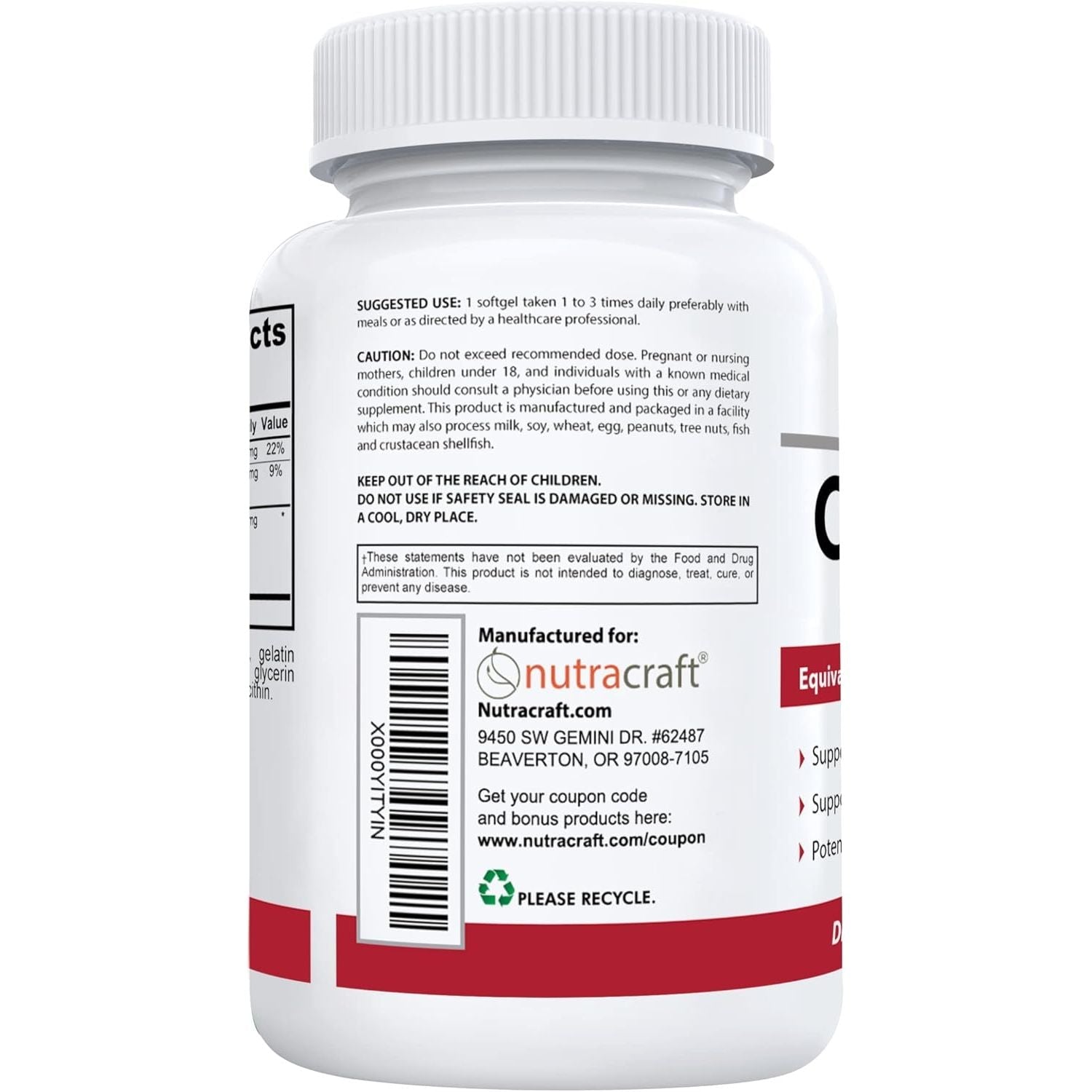 Buy now Nutracraft #1 Cranberry Extract Supplement for Bladder & Urinary Tract Support | 12,600 mg of Fresh Cranberries, Vitamin C & E and Polyphenols | Lab Tested & Easy to Swallow | 60 Softgels at indiglob india