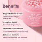 realori PDRN Capsule Cream with Vitamin C & Collagen – Korean Boba Moisturizer for Face, Pink Jelly Cream for Deep Hydration, Skin Repair, and Glow – Korean Skincare Gel for All Skin Types