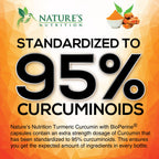 Turmeric Curcumin Supplement 95% Curcuminoids 1950mg with Organic Turmeric & BioPerine Black Pepper Extract for Best Absorption, Natural Vegan Joint Support, Non-GMO, Bottled in USA - 120 Capsules