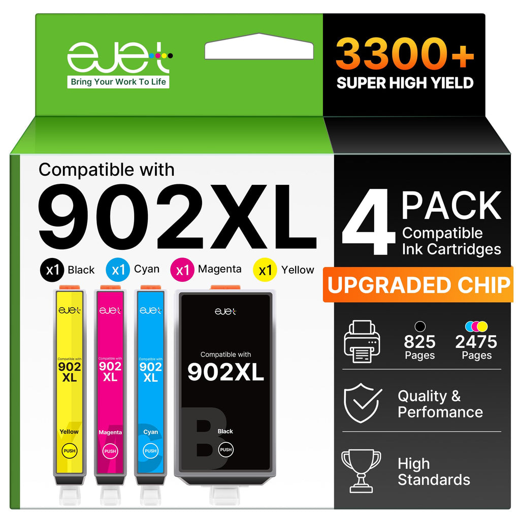 902XL Ink Cartridges for HP Printers for HP 902XL Ink Cartridges Combo Pack