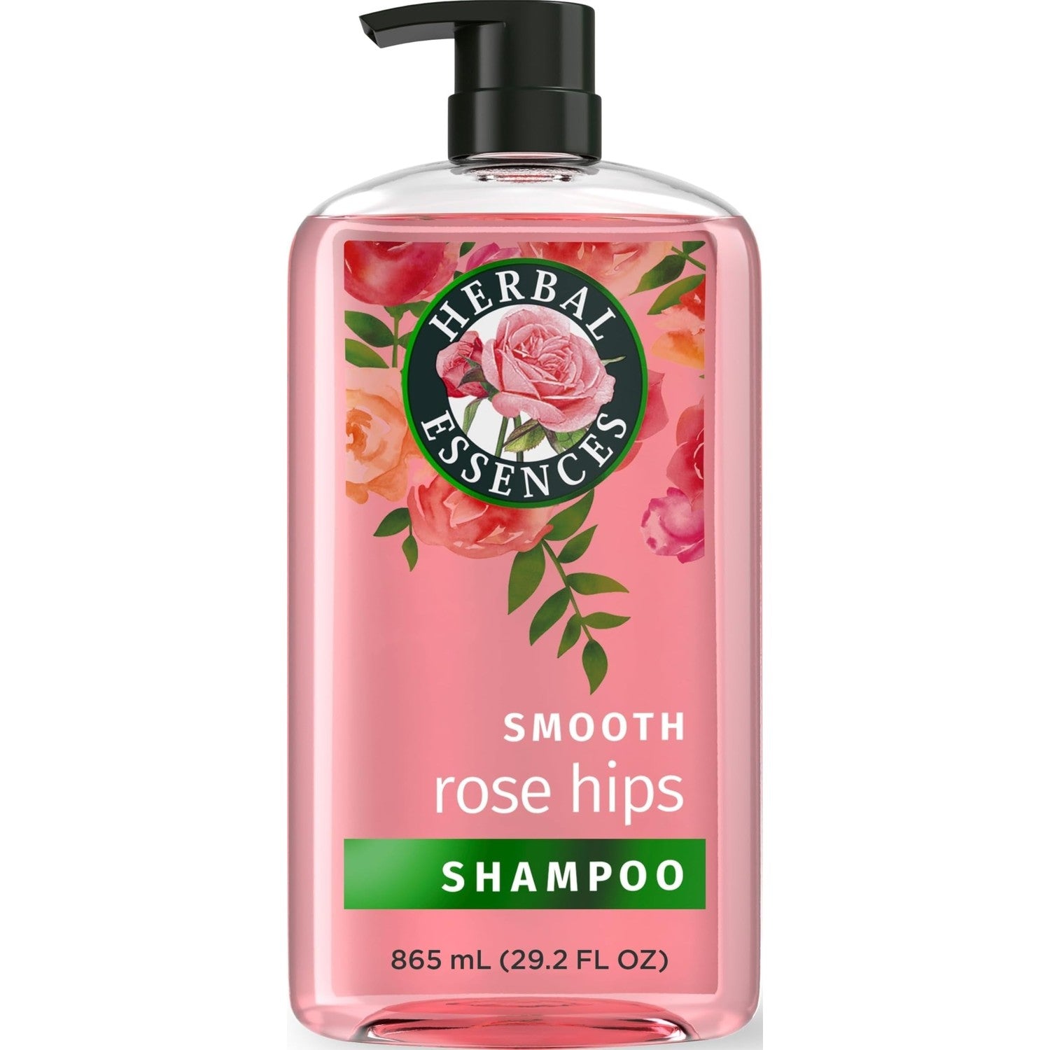 Herbal Essences Shampoo, Rose Hips - Smooth Collection, Shiny Hair with Vitamin E & Jojoba, Safe for Color Treated Hair, Floral Scent, Cruelty-Free, Dermatologist-Tested, 29.2 Fl Oz
