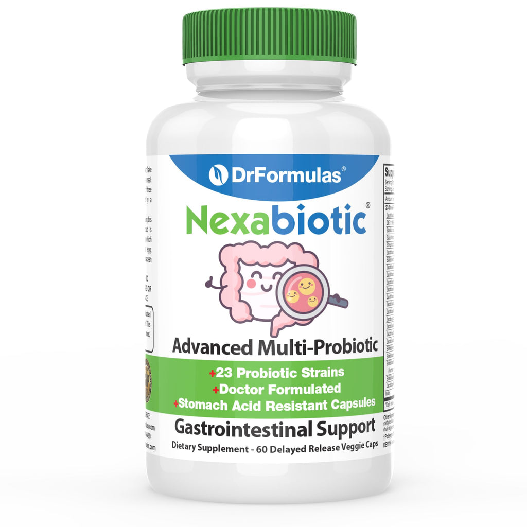 DrFormulas Nexabiotic 23 Multi Probiotic for Women and Men - Dr. formulated with Lactobacillus Acidophilus, Bifidobacterium Infantis, Saccharomyces Boulardii, 17.25 Billion CFUs