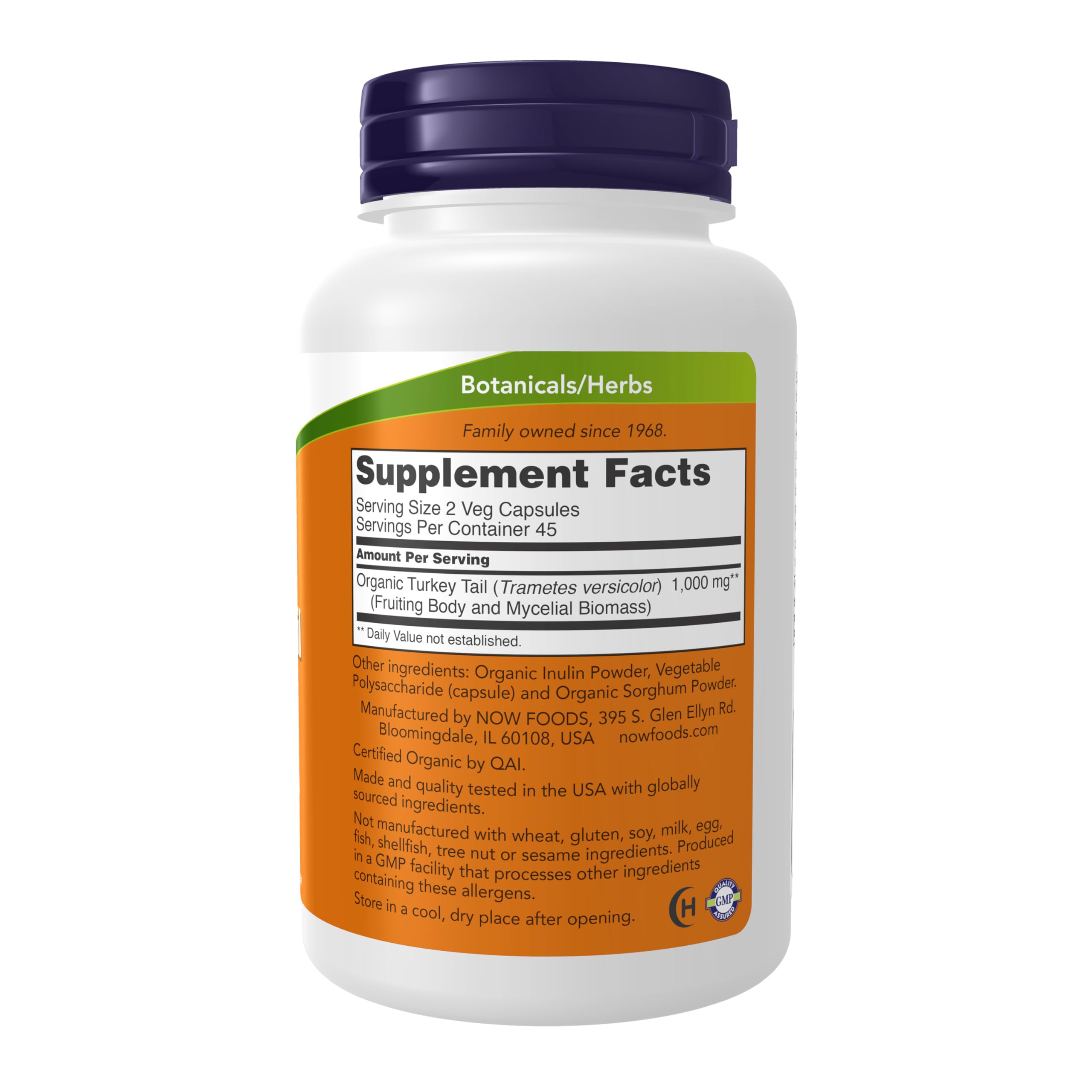 Buy now Now Foods Supplements, Turkey Tail 500 mg, Super Mushroom, Made with Organic Turkey Tail Mushroom and Mycelium, 90 Veg Capsules at indiglob india
