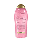 OGX Sensitive + Rose Water & Pink Sea Salt Body Scrub, 19.5 fl oz | Gentle Exfoliating Daily Body Wash, Rose Quartz, Softens Skin, Sulfate-Free Surfactants