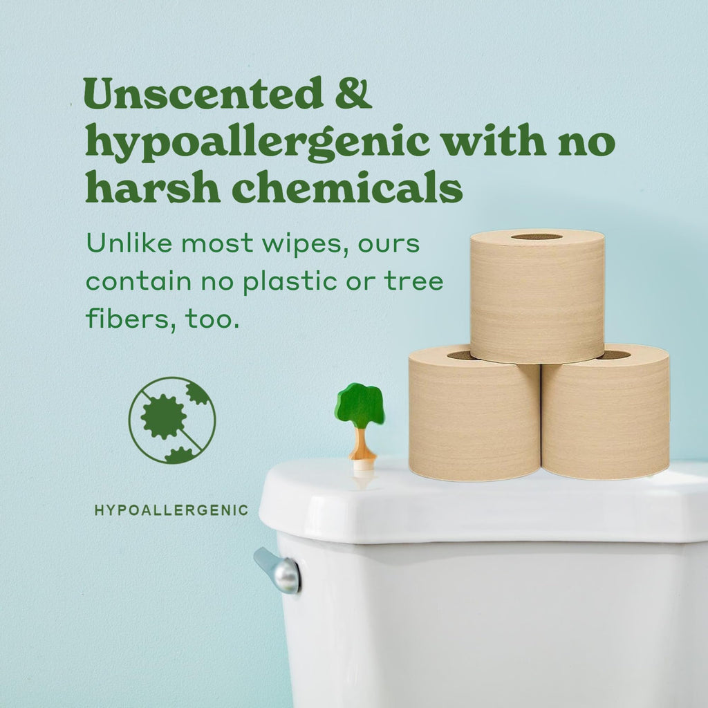 Caboo Tree Free Toilet Paper, Unbleached, Plastic Free, 12 Rolls
