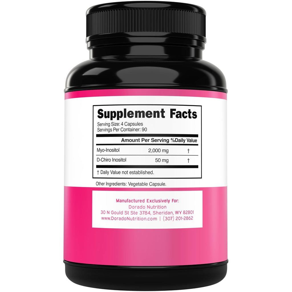 Myo-Inositol & D-Chiro Inositol Supplement For Women (360 Capsules, 2050mg Per Serving Ideal 40:1 Ratio Myo Inositol) Hormone Balance for Women - Third Party Tested, Vegan Safe & USA Made - 360 Count
