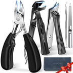 2026 Toenail Clippers for Thick Toenails for Seniors Angled Head | Large Toe Nail Clippers Set for Men, Long Handle Heavy Duty Ingrown Toenail Clippers, Ultra Sharp Slanted Finger Nails Cutter