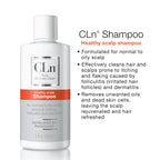CLn Shampoo with Salicylic Acid – 3 fl oz, Clarifying Anti Dandruff Shampoo for Oily Hair, Itchy or Flaky Scalp Prone to Dandruff, Folliculitis & Seborrheic Dermatitis, Hypoallergenic Formula