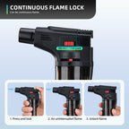 Torch Lighter, 5 Pack, Butane Lighters, Windproof Butane Refillable Jet Torch Flame Gas Lighter, Multi Utility Lighters for Candles Fireplaces Campfires BBQ Grill Pilot Lights (Without Fuel)