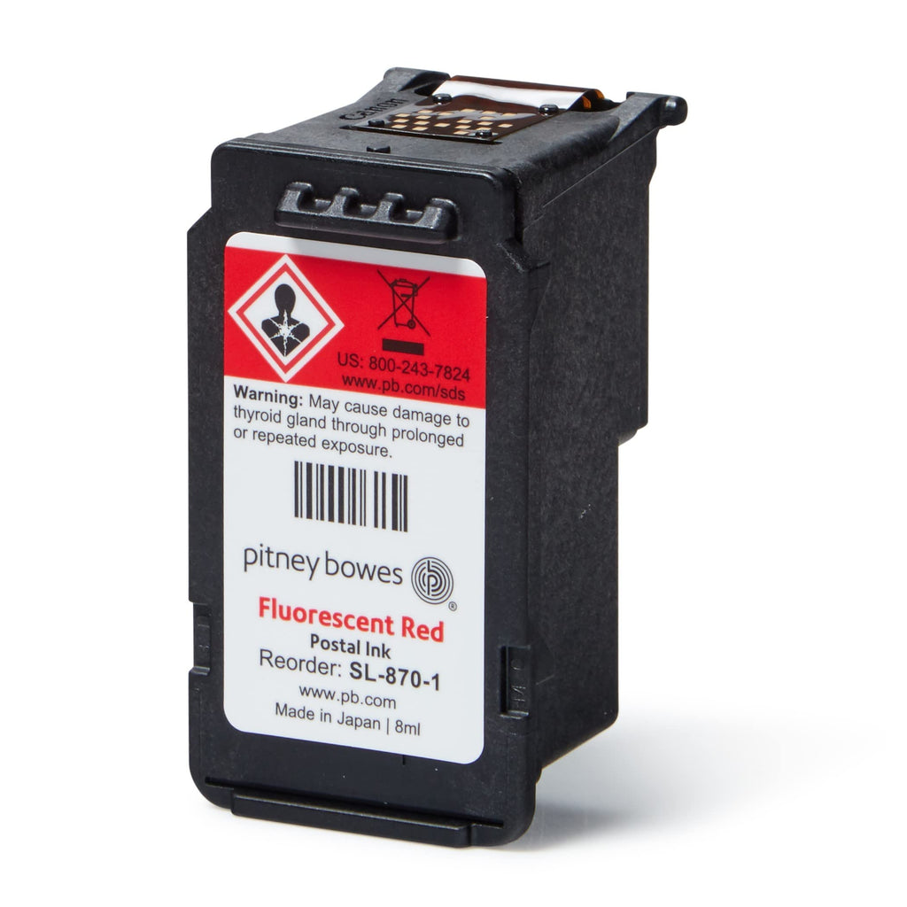 Pitney Bowes SL-870-1 Ink Cartridge | for use in SendPro Mailstation | Office Supplies Ink Cartridge | Red, 8 ml