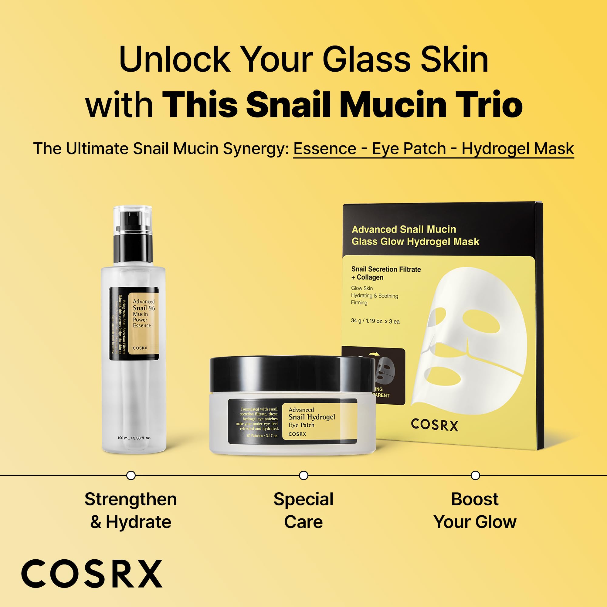 Buy now COSRX Advanced Snail Hydrogel Eye Patch (60pc), Gel Serum Mask, Puffy Under Eye Treament, Fine Lines, Refresh, Hydrate, Korean Skin Care at indiglob india