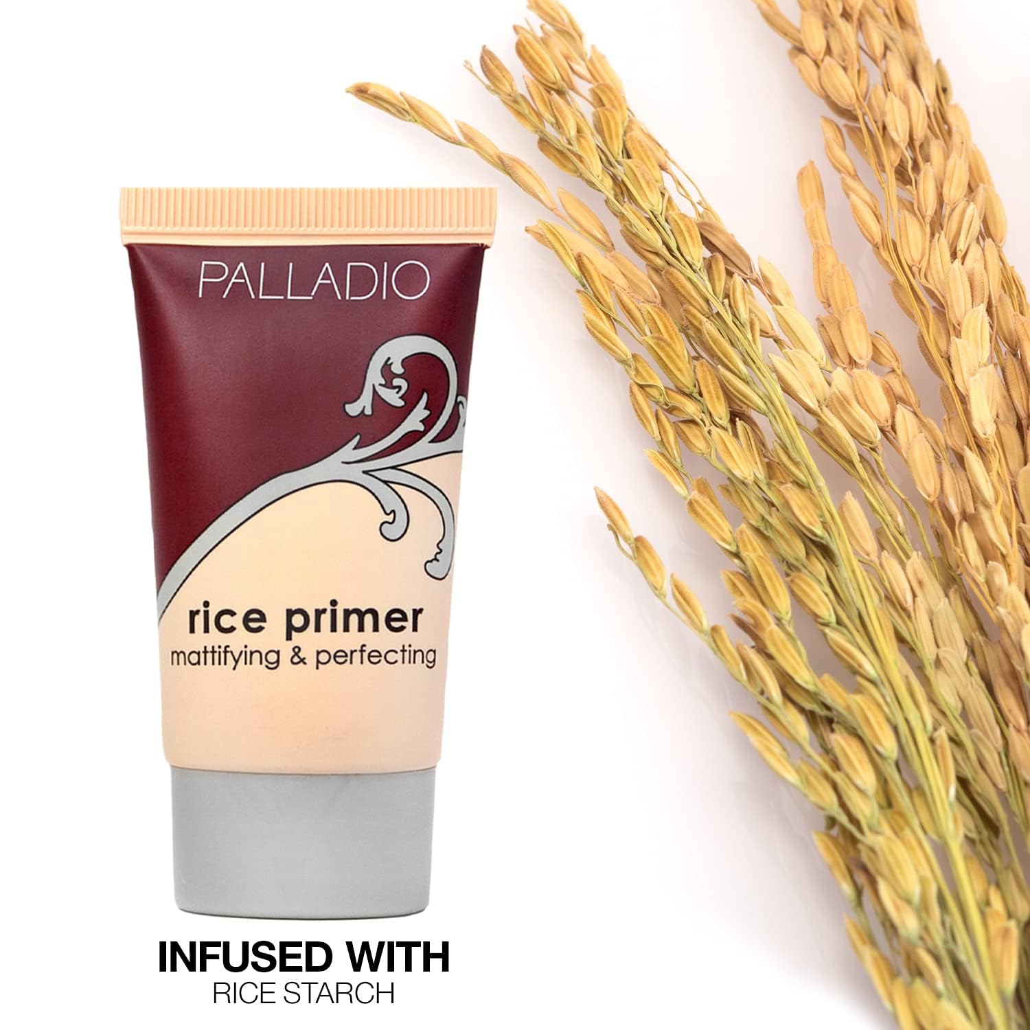 Buy now Palladio Rice Primer, Formulated with Natural Rice, Controls Oil on Your Skin and Locks in Makeup, Lightweight with a Smooth Matte Finish, Reduces Facial Shine, for All Skin Types, Beige, 0.71 Fl Oz at indiglob india